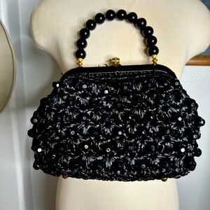 Vintage Raffia/Bead Purse